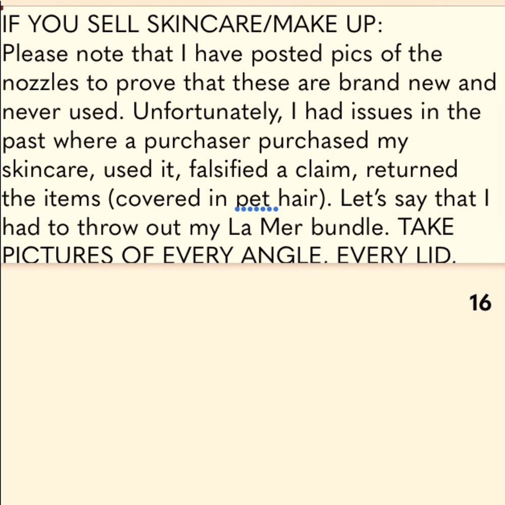 IF YOU SELL SKINCARE/HAIRCARE/MAKE-UP, PLEASE READ